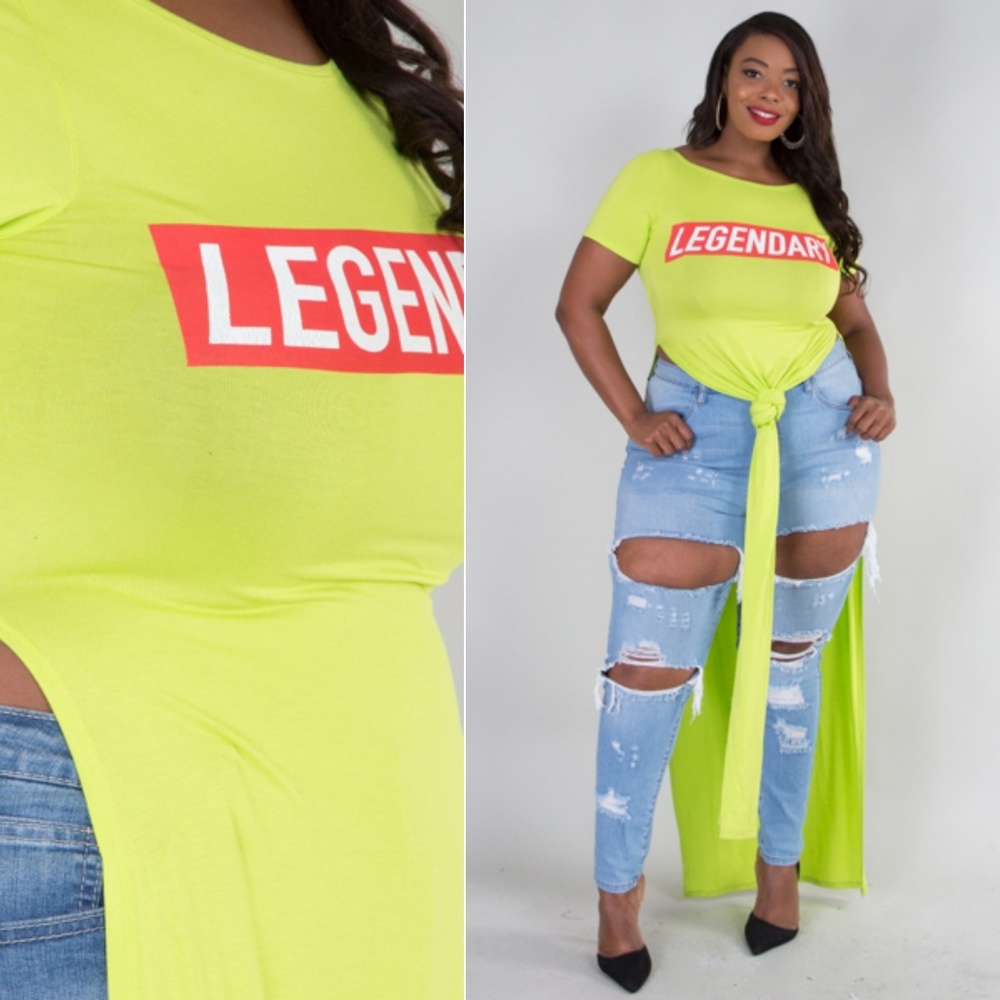 1x-3x Round neck Legendary two slits top - Picture 8 of 8